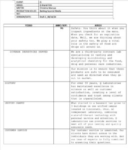 Script Process for Video Production